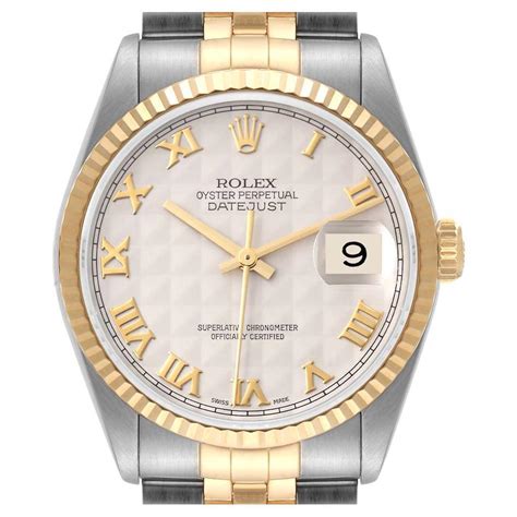 Rolex Datejust 36 Ivory Dial 18k Gold & Steel Watch 16233